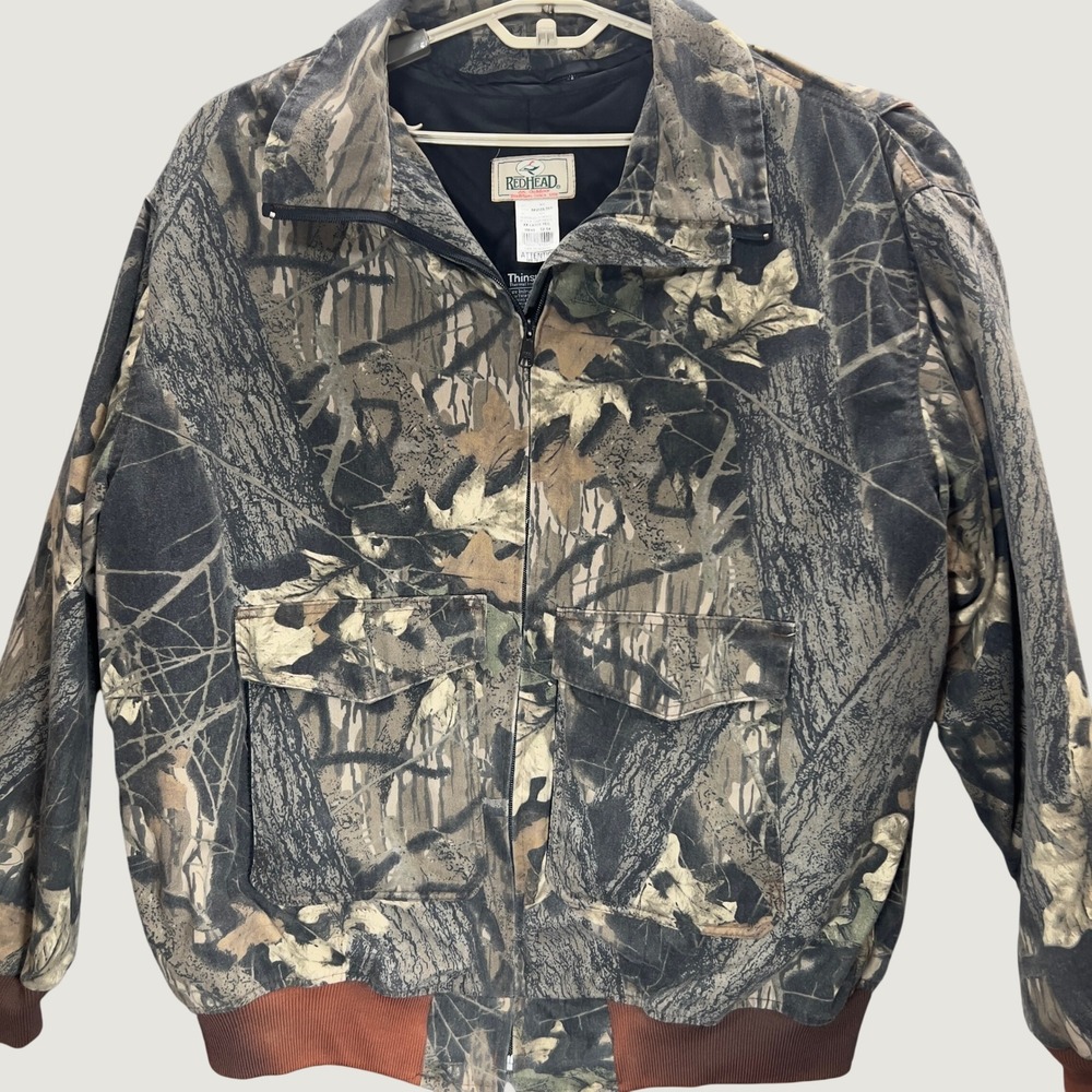 RedHead Mens Mossy Oak Camo Thinsulate Quilted Bomber Jacket 2XL Hunting Coat